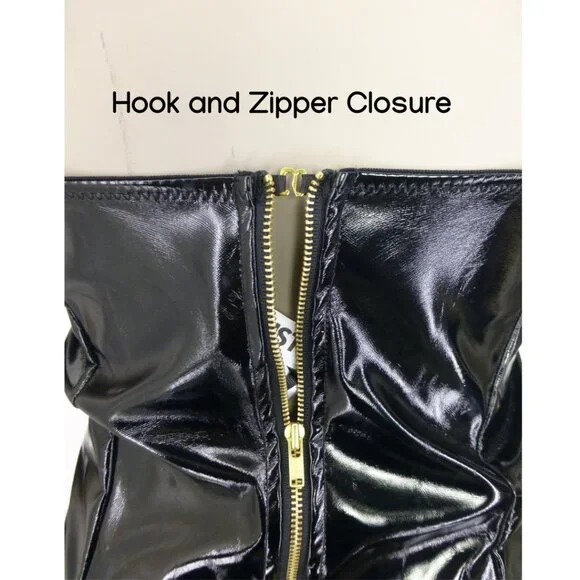 NWT Hustler Black Maxine Faux Leather Wired Dress (Size 4) - Picture 10 of 15